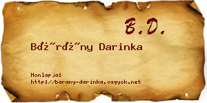 Bárány Darinka névjegykártya
